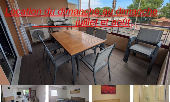 Valras-Plage Apartment | Spacious apartment with large balcony