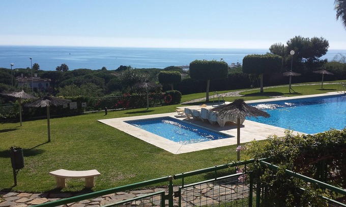 Cabopino Apartment | Spacious Apt, Large Terrace Overlooks Pool, Uninterrupted Panoramic Sea Views