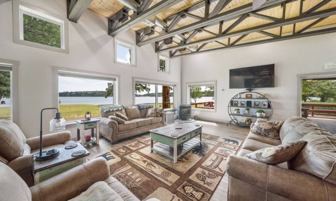 Wyandotte House | Spacious Lakefront Home w/hot tub, dock, & private ramp.
