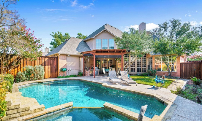 Plano House | Spacious Pet-Friendly Home Relaxing Backyard Oasis with Pool and SPA