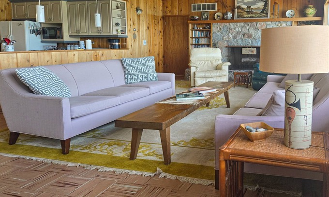 Frankfort House | Spacious vacation gem on Crystal Lake w/gas fireplace, WiFi, central AC, firepit