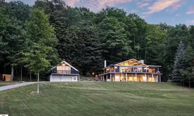 Lake Leelanau Cottage | Spectacular view of Lake Michigan on wooded 37 acres access to beautiful beach
