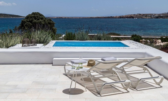 Santa Maria Villa | Splendid Paros Villa | Villa Kallisti | 2-Bedrooms | Breathtaking Sea Views | Private Outdoor Pool | Private Furnished Terrace | Peaceful Outdoor Ambiance | Prime Location