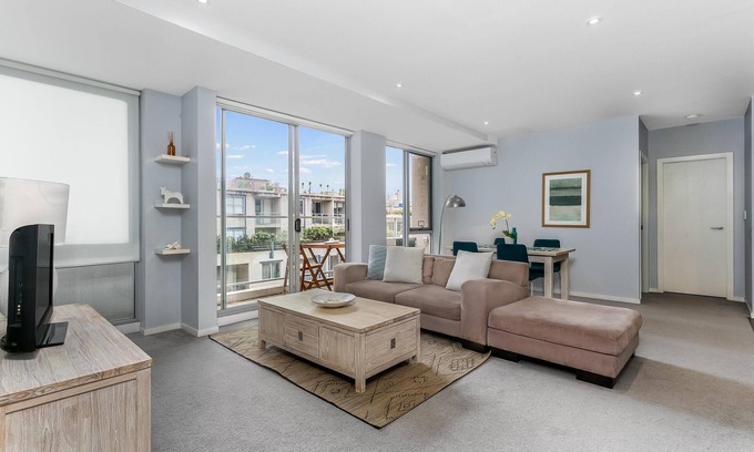 St. Leonards Apartment | St Leonards- TRNT2 - Albany Street - Spacious 2BR with Sunny Balcony, Parking Walk to Cafes