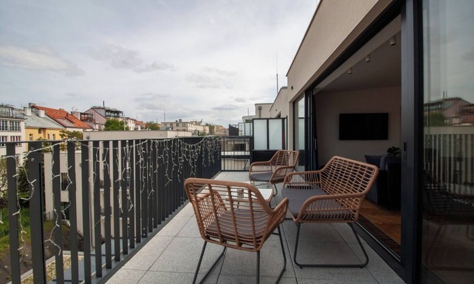 Zizkov Apartment | Stay Inn | Penthouse Feel: 3BR w/A/C, Terrace
