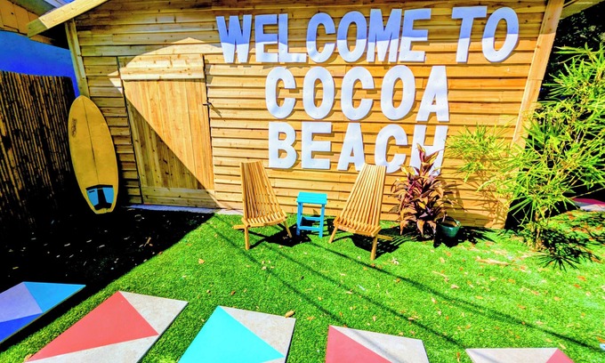 Cocoa Beach House | Steps to Beach - Spacious 2BR + Arcade & Resort Backyard