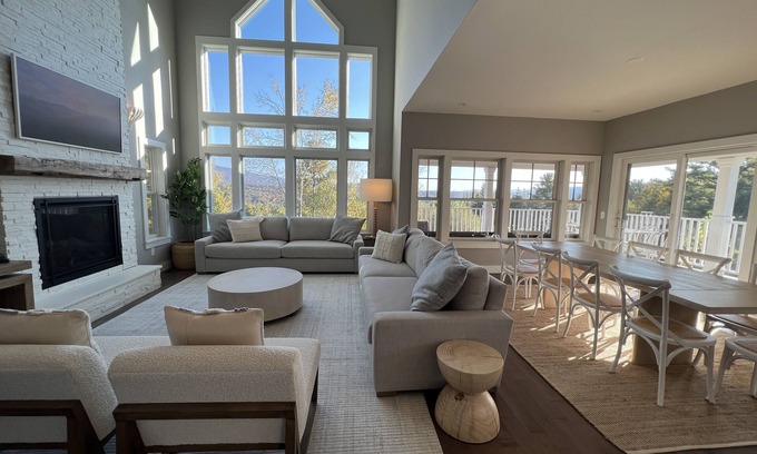 Stowe Area House | Stowe Camp - New! 5 Bedroom Home with Hot Tub and Game Room close to Mountain Rd