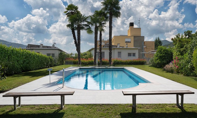 Caslano Apartment | Studio, sunny balcony, heated pool, Apr-Oct