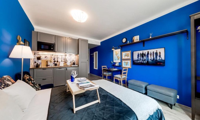 Prague 9 Apartment | Studio Travel Blue, Harfistka Residence, O2 Arena