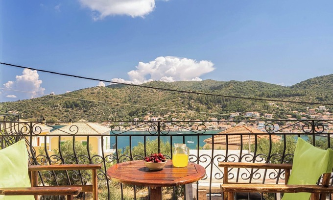 Vathy Apartment | Studio 'Veronis 2' with Sea View, Shared Pool & Wi-Fi