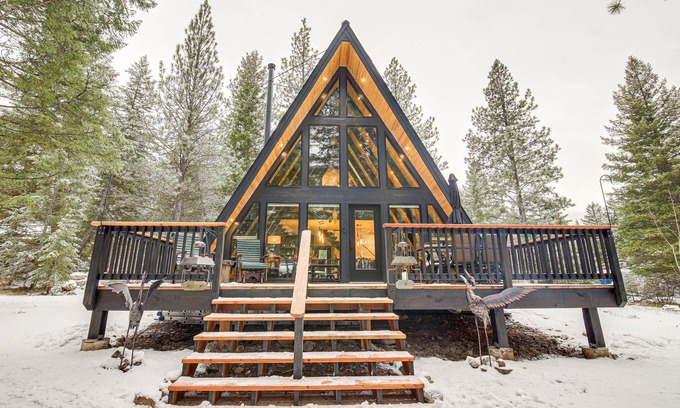 Superior Cabin | Stunning A-Frame Cabin, Steps to Clark Fork River