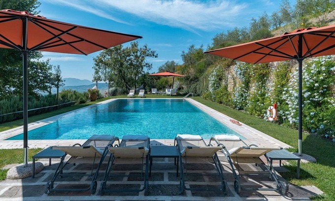 Nozanno Villa | Stunning private villa for 18 people with A/C, private pool, WIFI, hot tub, TV and patio