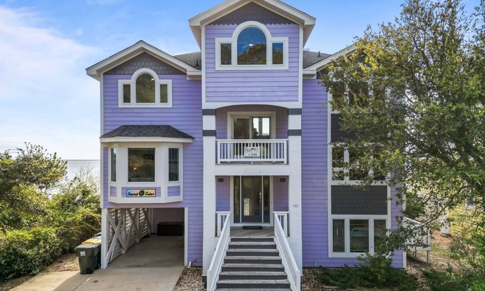 Monteray Shores House | Stunning sound views at OBX home with private heated pool and pet-friendly