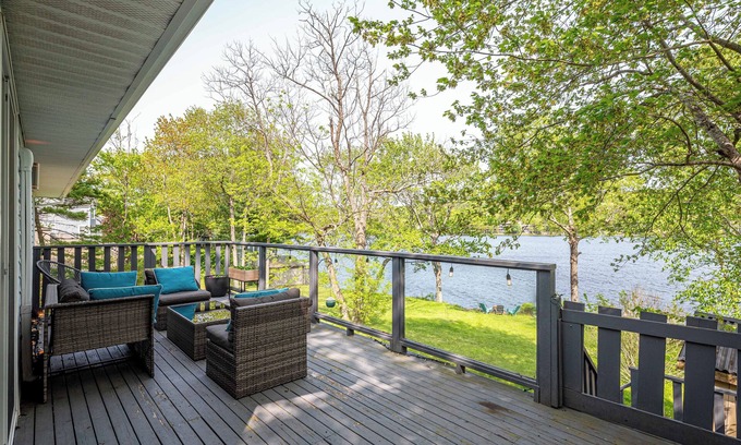 Fall River House | Stylish Lakehouse | 4BR, 2 Decks, Theatre Room