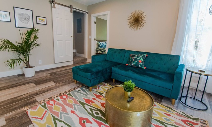 Seward Condo | Stylish Mid Century Modern Apartment in Walkable Neighborhood