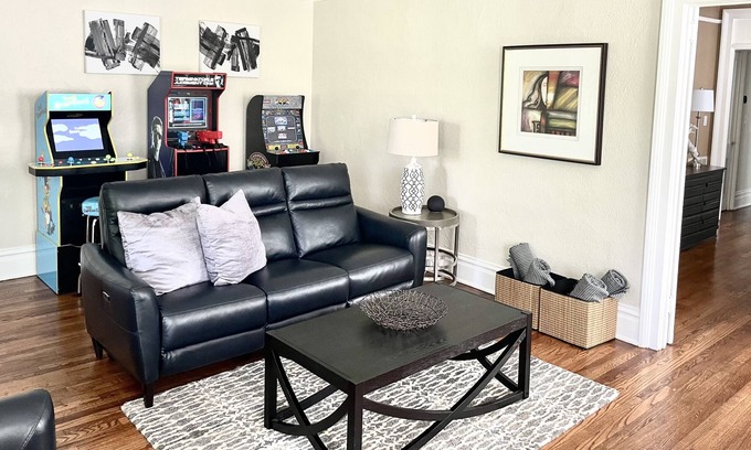 Olde Town Augusta House | Stylish & Modern Downtown Home w/ Arcade Area & Balcony Views