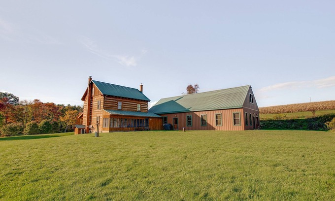 Tylersville Cabin | Sugar Valley Lodge | 1780 Cabin w/ Game Room, Private Pond + Fire Pit!