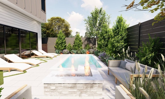 Edgehill House | Sunny Modern Oasis — Pool, Hot Tub, Fire Pit, Grill, Rooftop, & Gymn