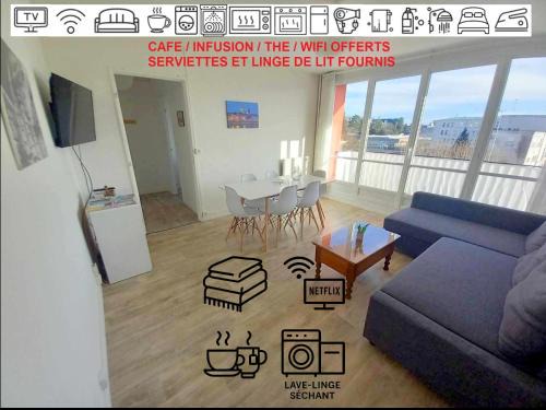 Saint-Vincent Apartment | T3 57m2 avec balcon proche gare SNCF - WIFI, Netflix, café et thé offerts