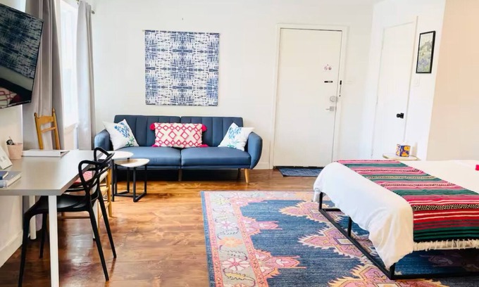 Hyde Park Apartment | Texas Bluebonnet Décor Walkable Montrose Studio 14 Centralize Suite Studio!