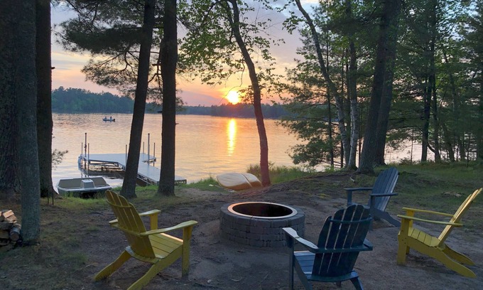 St Germain Cabin | The Birches on Little Saint: Cozy and private cabin on lakefront w/private dock