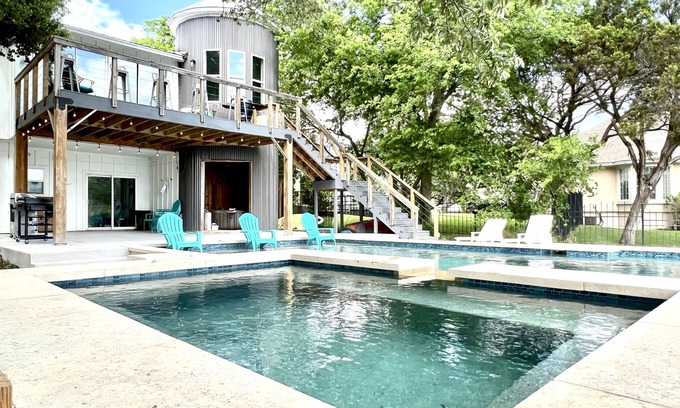 Leander House | The Silo on Lake Travis. A unique farm style house with resort pool and spa