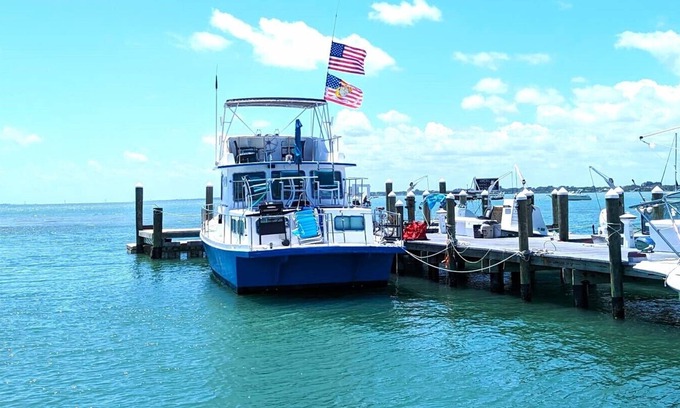 Fort Pierce Boat Rental | This is a one of a kind adventure! Historic, restored Thompson Trawler Yacht!
