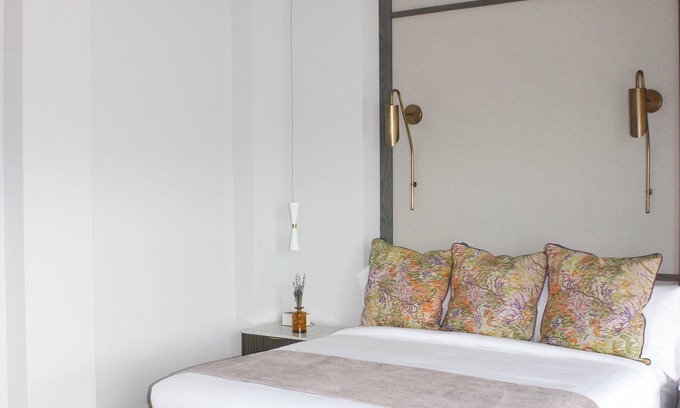 Cumming Apartment | Toile & Bubble Lavender Suite