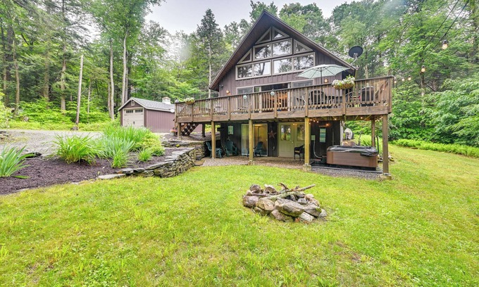 Tolland Cabin | Tolland Cabin w/Private Hot Tub & Grill!