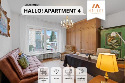 Unterallgau Apartment | Tolle Zweiraum-Ferienwohnung in bester Lage l Innenstadtnähe l 1 Minute zum Bahnhof l TV l Free-WLAN l Keine Küche l Willkommen im Hallo!-Apartment 4