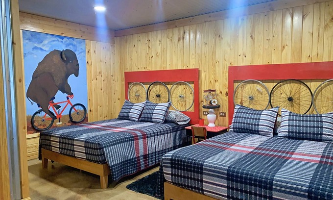 Cache Cabin | Tour de Bison Cabin Cache near Wichita Mountains Cycling Biking Cache sleeps 4
