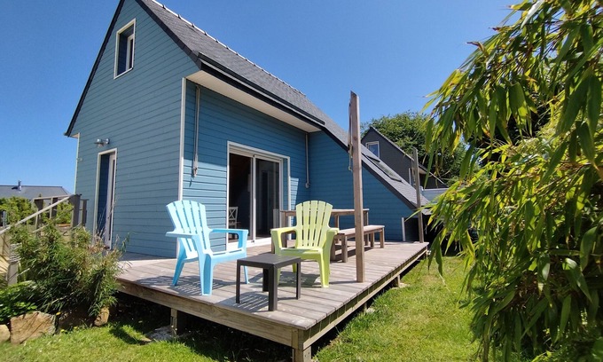 Trelevern House | Ty Glaz - Wooden house 2 bedrooms 🔑 800m from port/beaches - Pink Granite Coast