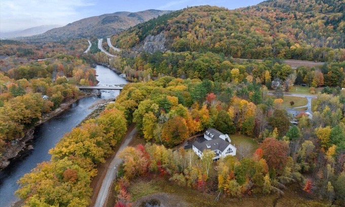 North Woodstock House | Ultimate 9 BD Getaway: Firepit, Theater, Game Rm, Bar, Decks, River Access