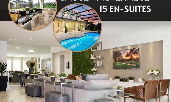 Kissimmee House | UNIQUE MASTERPIECE|15 Suites|Sleeps 30
