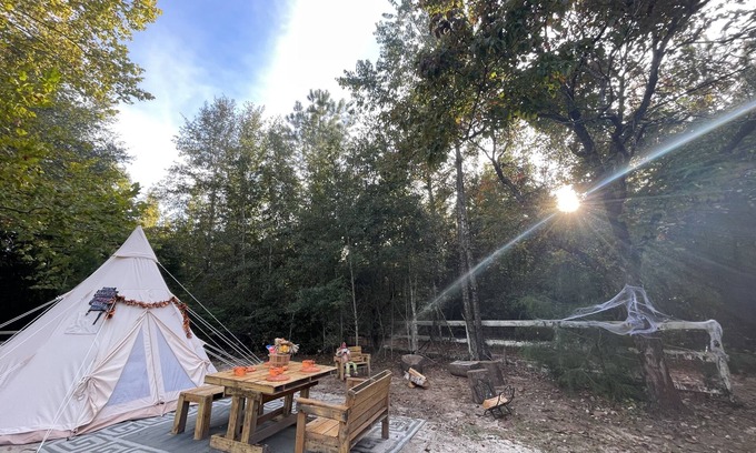 Tallahassee RV Rental | Unique SandyLand FARMSTAYS GLAMPING TeePee w/mini horses/cows/goats/chickens