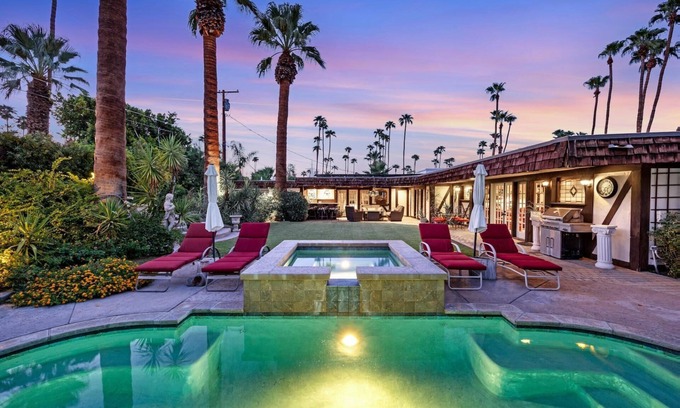 Warm Sands House | Unique Tudor-Style Home on Manicured Grounds Near Downtown Palm Springs