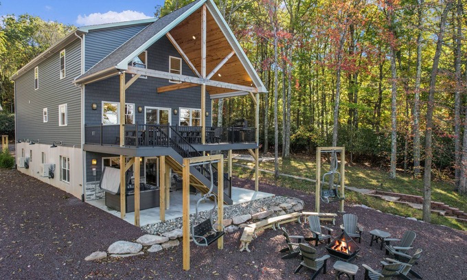 Lake Harmony House | Unmatched Luxury: Brand New 9BR,7BA, Elevator, Sleeps 30. Direct Lake Access