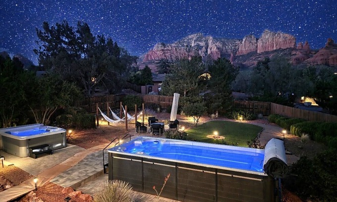 Uptown Sedona House | Uptown Sparks - 5BR 5BA Wow Views! Heated Pool, Spa, GamesRm, Walk into Town