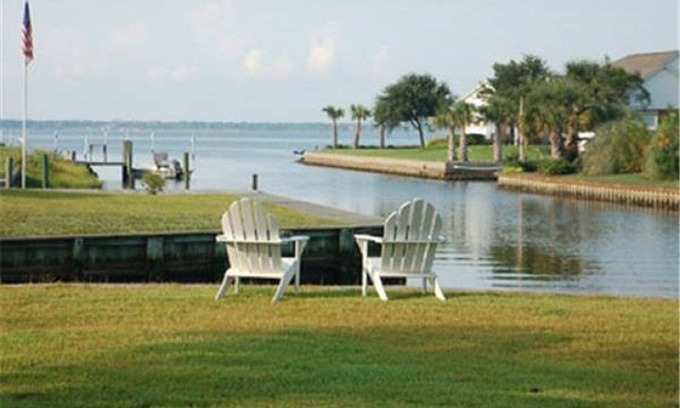 Newport House | View of Intracoastal waterway, private dock water access to Morehead City, NC