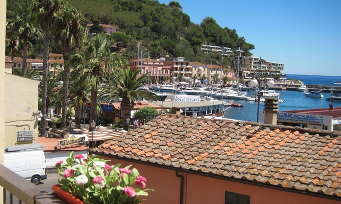 Porto Azzurro Apartment | View on the bay of Porto Azzurro, 50 meters from the beach