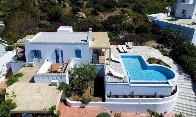 Maragas House | Villa Azure with Pool & Sea View – 3BR, 6 Guests