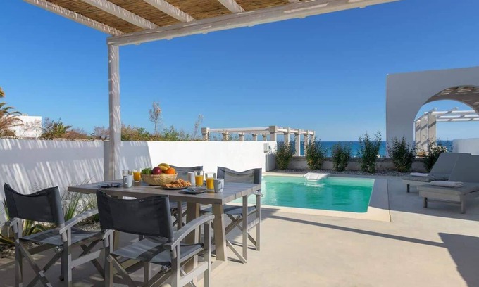 Lahania House | Villa Esthir – Romantic Beachfront Escape with Pool