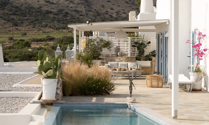 Paros Villa | Villa Galazio extraordinary panoramic sea views and private pool