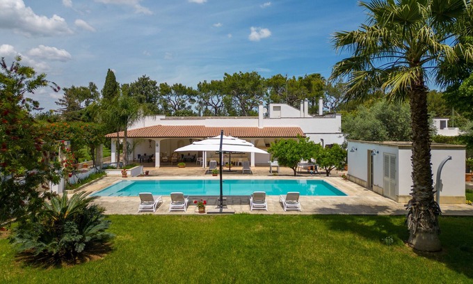 Monteroni di Lecce House | Villa "Il Carretto" with Private Pool & Wi-Fi