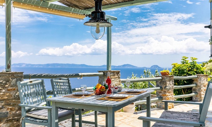 Xanthi Region Villa | Villa in Glossa With Private Pool and Views to Aegean