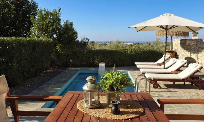 Loutra Villa | Villa Lemoni with Private Pool and Sea view