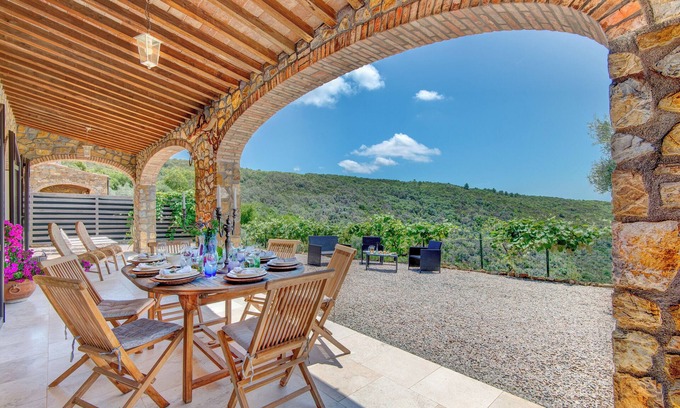 Porto Azzurro Villa | Villa 'Sea Sun and Countryside' with Sea View, Private Pool and Wi-Fi