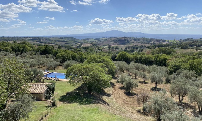 Lugnano in Teverina Villa | Villa Torricello, Restored Farmhouse With Spectacular View Over the Tiber Valley
