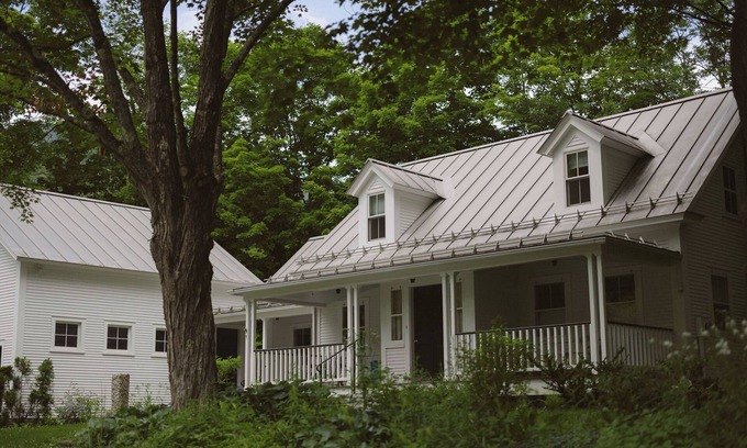Warren House | Warren Village home steps from bubbling brook