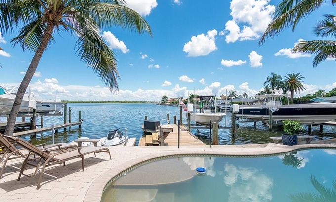 North Redington Beach Resort | Waterfront with views of Pool, Intercoastal Water and use of 19ft Boat